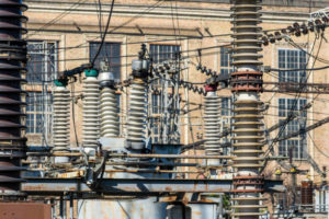 Old power plant closeup view