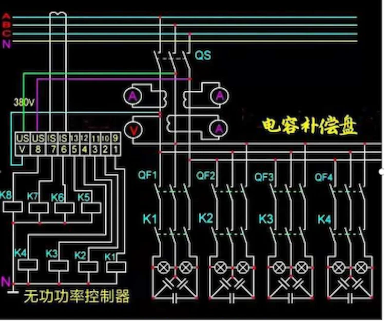 Capacitor compensation cabinet circuit diagram