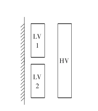 Special double split dry type transformer structure diagram