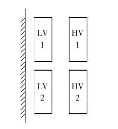 Structure diagram of axial double split dry type transformer